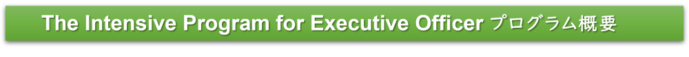 The Intensive Program for Executive Officer プログラム概要